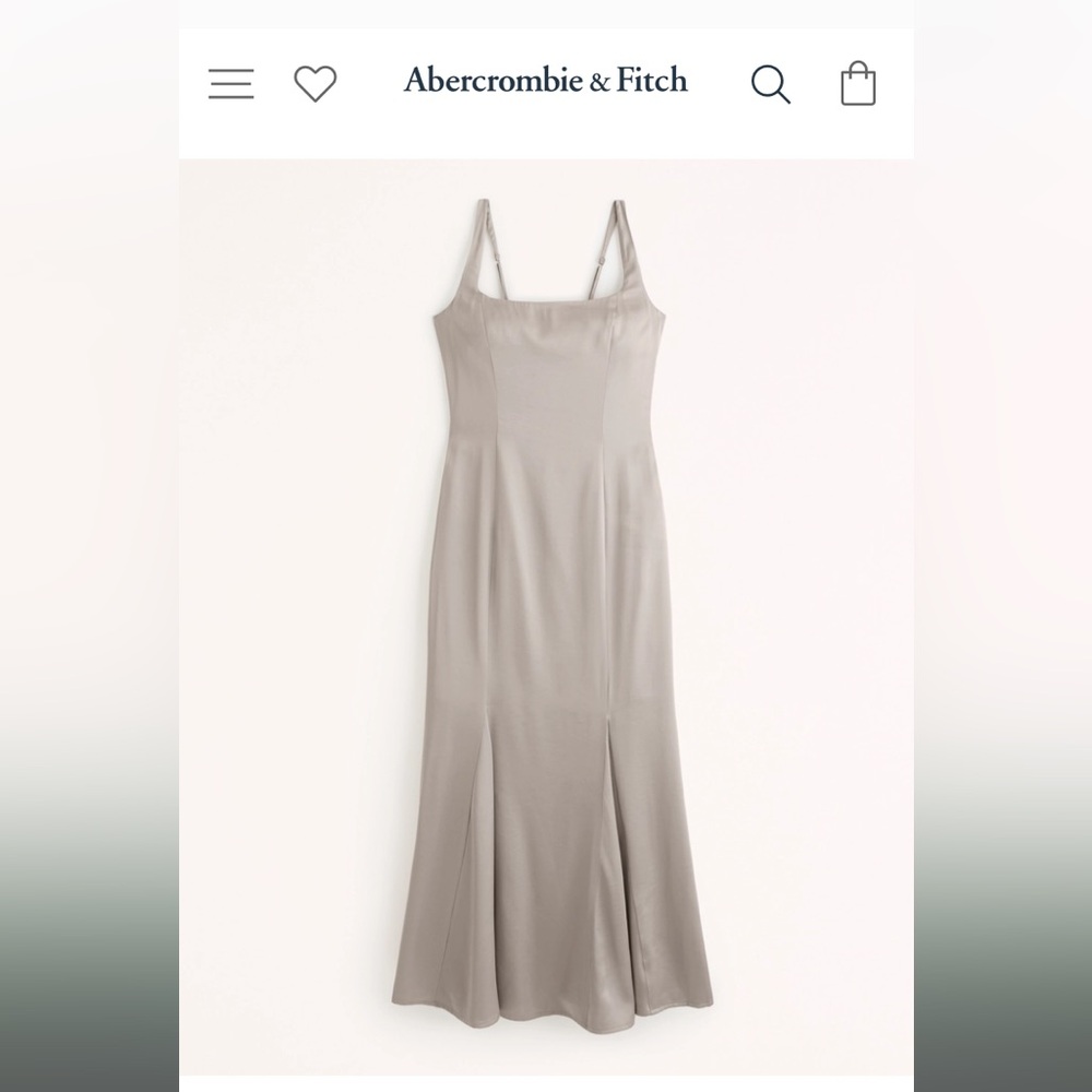 Satin Slip Fishtail Midi Dress sage green